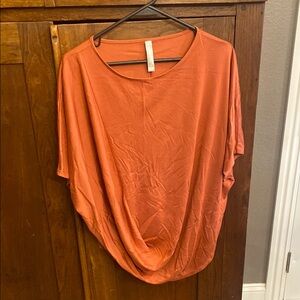 Athleta Orange Dolman Sleeve Asymmetrical Blouse